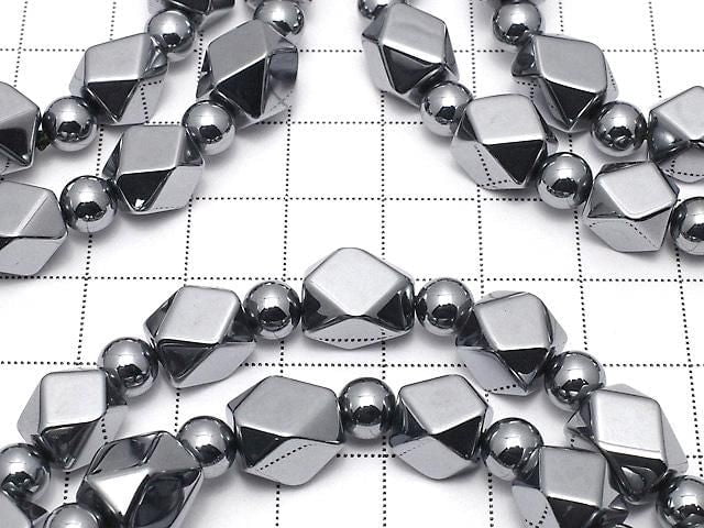 [Video]Terahertz Rectangle Faceted Tube 10x8x8mm & Round 6mm Bracelet