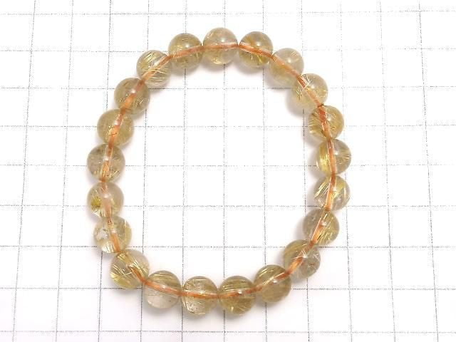 [Video][One of a kind] Rutilated Quartz AAA Round 9mm Bracelet NO.112