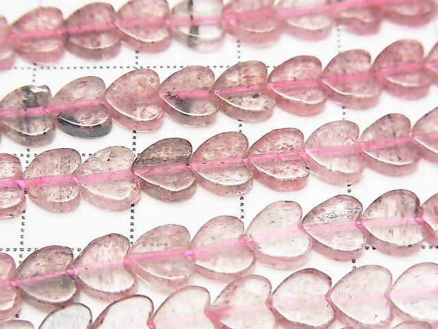 [Video] Pink Epidote AA Vertical Hole Heart 6x6mm 1strand beads (aprx.15inch/36cm)