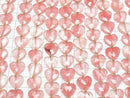 [Video]High Quality! Cherry Quartz Glass Vertical Hole Heart cut 13x14mm half or 1strand beads (aprx.15inch/36cm)
