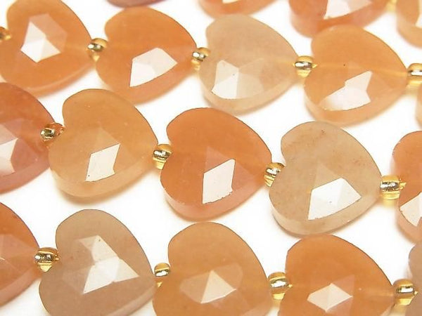 [Video]High Quality! Orange Aventurine Vertical Hole Heart cut 13x14mm half or 1strand beads (aprx.15inch/36cm)
