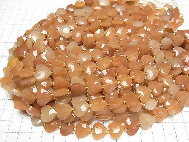 [Video]High Quality! Orange Aventurine Vertical Hole Heart cut 13x14mm half or 1strand beads (aprx.15inch/36cm)
