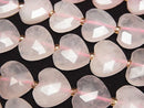 [Video]High Quality! Rose Quartz AA++ Vertical Hole Heart cut 13x14mm half or 1strand beads (aprx.15inch/36cm)