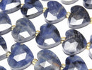 [Video]High Quality! Sodalite AA++ Vertical Hole Heart cut 13x14mm half or 1strand beads (aprx.15inch/36cm)