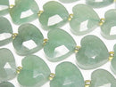 [Video] High Quality! Green Aventurine Vertical Hole Heart Cut 13x14mm half or 1strand Beads (approx. 15 inches/36 cm)