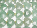 [Video] High Quality! Green Aventurine Vertical Hole Heart Cut 13x14mm half or 1strand Beads (approx. 15 inches/36 cm)