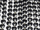 [Video] High Quality! Black Obsidian Vertical Hole Heart Cut 13x14mm half or 1strand Beads (approx. 15 inches/36 cm)