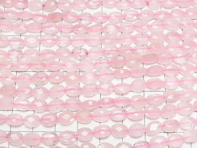 [Video]High Quality! Rose Quartz AA++ Faceted Oval 8x6mm 1strand beads (aprx.15inch/36cm)