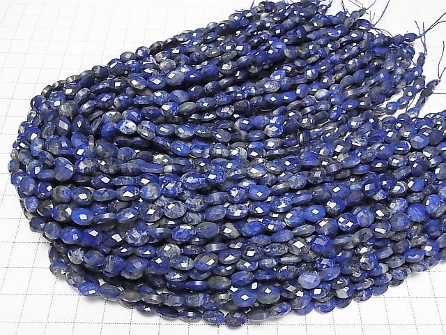 [Video] High Quality! Lapislazuli AA Faceted Oval 8x6mm 1strand beads (aprx.15inch/36cm)