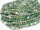 [Video] High Quality! Green Striped Agate Faceted Button Rondelle 9.5x9.5x6.5mm 1strand beads (approx. 15 inches/37 cm)