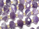 [Video]High Quality! Striped Amethyst Faceted Button Rondelle 10x10x6.5mm half or 1strand beads (aprx.15inch/37cm)