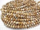 [Video]High Quality! Fossil Coral Faceted Button Rondelle 10x10x6.5mm half or 1strand beads (aprx.15inch/37cm)