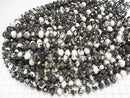 [Video] High Quality! Zebra Jasper Faceted Button Rondelle 9.5x9.5x6.5mm 1strand beads (approx. 15 inches/37 cm)