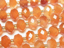 [Video] High Quality! Mixed Carnelian Faceted Button Rondelle 9.5x9.5x6.5mm 1strand beads (approx. 15 inches/37 cm)