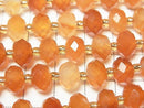 [Video] High Quality! Mixed Carnelian Faceted Button Rondelle 9.5x9.5x6.5mm 1strand beads (approx. 15 inches/37 cm)