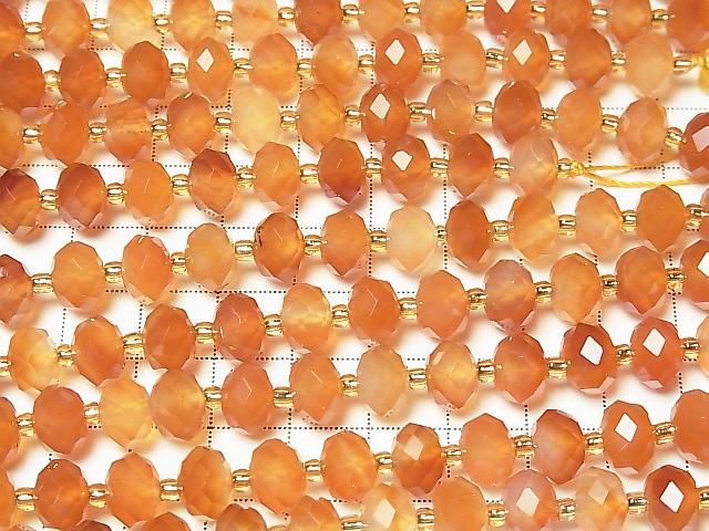 [Video] High Quality! Mixed Carnelian Faceted Button Rondelle 9.5x9.5x6.5mm 1strand beads (approx. 15 inches/37 cm)