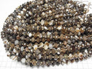 [Video] High Quality! Brown Striped Agate Faceted Button Rondelle 9.5x9.5x6.5mm 1strand beads (approx. 15 inches/37 cm)