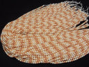[Video] Glass Pearl Round 4mm [Orange x Gold x White] 1 strand beads (approx. 15 inches/38 cm)