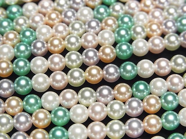 [Video] Glass Pearl Round 4mm [Mixed Color] 1 strand beads (approx. 15 inches/38 cm)