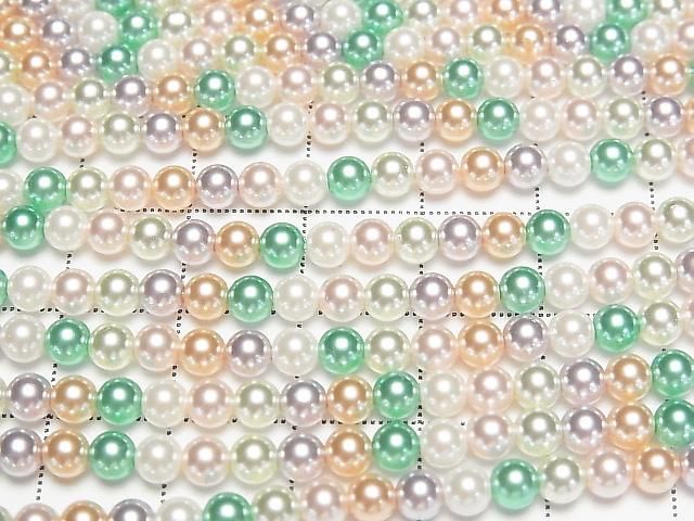 [Video] Glass Pearl Round 4mm [Mixed Color] 1 strand beads (approx. 15 inches/38 cm)