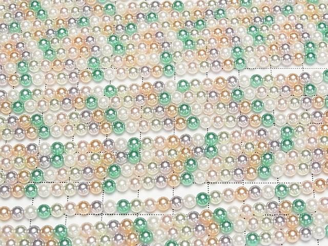 [Video] Glass Pearl Round 4mm [Mixed Color] 1 strand beads (approx. 15 inches/38 cm)