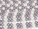 [Video] Glass pearl Round 8mm [Purple x Black x White] 1 strand beads (aprx.15inch/38cm)