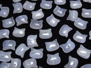 [Video] Blue Lace Agate AA++ Cat Motif 10x12mm [Half Drilled Hole (Back)] 2pcs