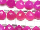 [Video] Fuchsia Pink Chalcedony AAA- Chestnut Faceted Briolette 10x10mm half or 1 strand (18pcs)