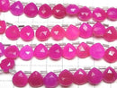 [Video] Fuchsia Pink Chalcedony AAA- Chestnut Faceted Briolette 10x10mm half or 1 strand (18pcs)