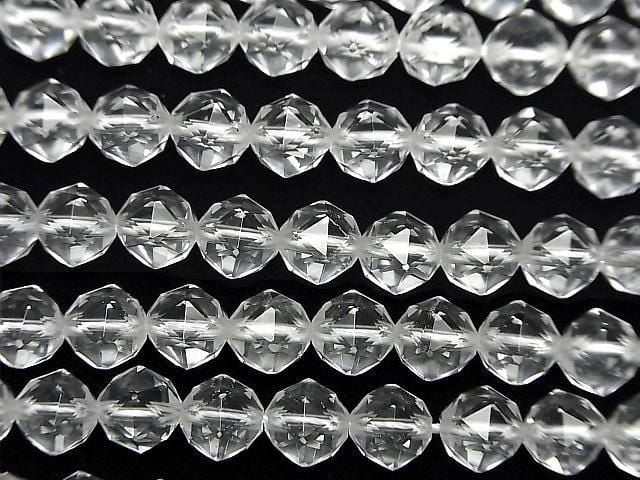 [Video] High Quality! Crystal (Synthetic Quartz) AAA Star Faceted Round 6mm 1strand Beads (approx. 15 inches/37 cm)