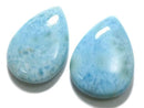 [Video][One of a kind] Larimar Pectolite AA+ Beads 2pcs Set NO.16