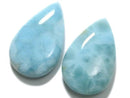 [Video][One of a kind] Larimar Pectolite AA+ Beads 2pcs Set NO.17