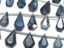 [Video] Indigo Blue Kyanite AA++ Rough Drop-Faceted Pear Shape 1 strand (17 pieces)