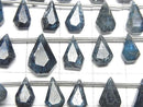 [Video] Indigo Blue Kyanite AA++ Rough Drop-Faceted Pear Shape 1 strand (17 pieces)