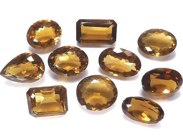 [Video][One of a kind] High Quality Brandy Quartz AAA- Loose stone Faceted 10pcs Set NO.1