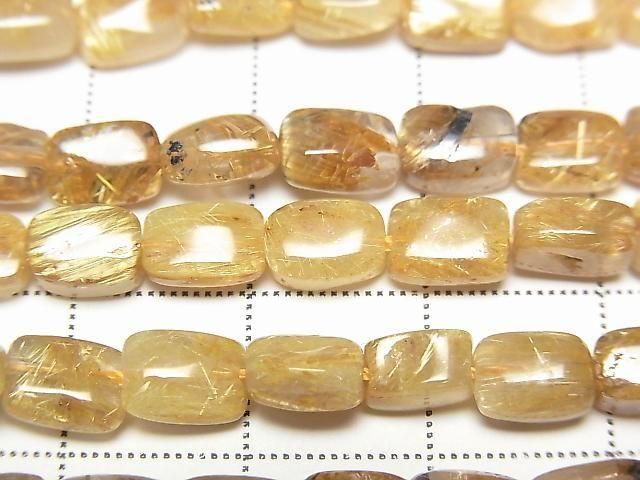 [Video]Rutilated Quartz AA++ Rectangle 7x5mm half or 1strand beads (aprx.15inch/38cm)