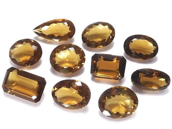 [Video][One of a kind] High Quality Brandy Quartz AAA- Loose stone Faceted 10pcs Set NO.2