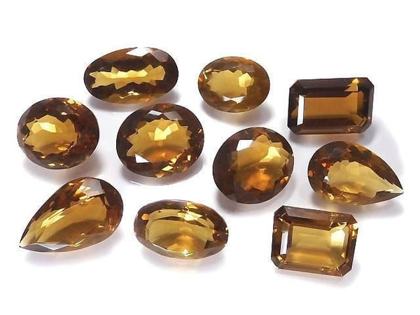 [Video][One of a kind] High Quality Brandy Quartz AAA- Loose stone Faceted 10pcs Set NO.3