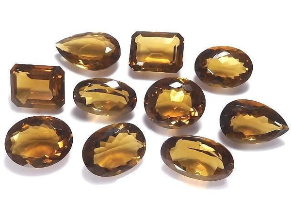 [Video][One of a kind] High Quality Brandy Quartz AAA- Loose stone Faceted 10pcs Set NO.4