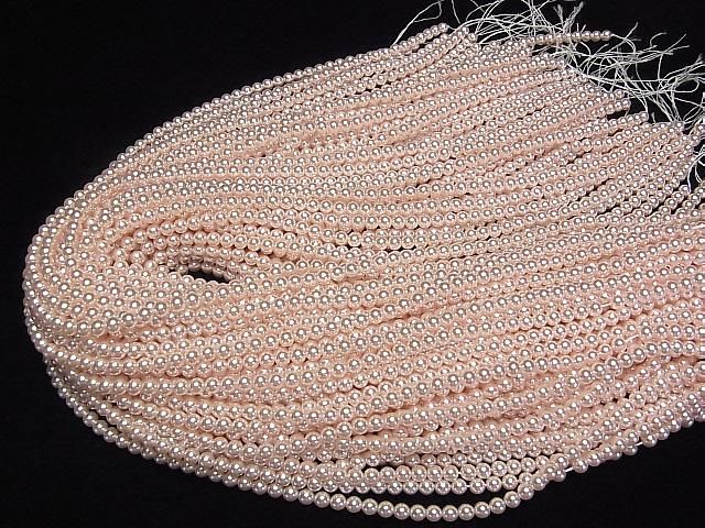 [Video] Glass Pearl Round 4mm [Baby Pink] 1strand beads (approx. 15 inches/38 cm)