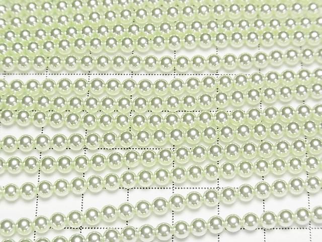 [Video] Glass Pearl Round 4mm [Light Green] 1strand beads (approx. 15 inches/38 cm)