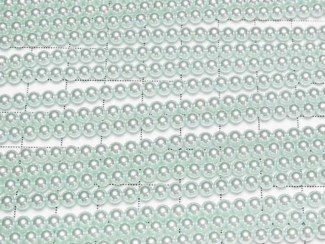 [Video] Glass Pearl Round 4mm [Light Blue] 1strand beads (approx. 15 inches/38 cm)