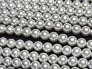 [Video] Glass Pearl Round 4mm [Silver] 1strand beads (approx. 15 inches/38 cm)