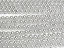 [Video] Glass Pearl Round 4mm [Silver] 1strand beads (approx. 15 inches/38 cm)