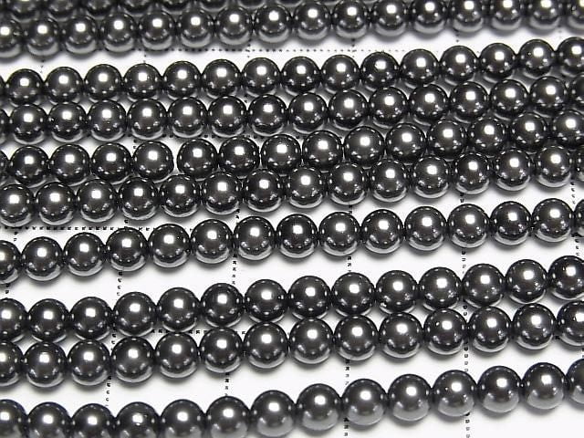 [Video] Glass Pearl Round 4mm [Black] 1strand beads (approx. 15 inches/38 cm)