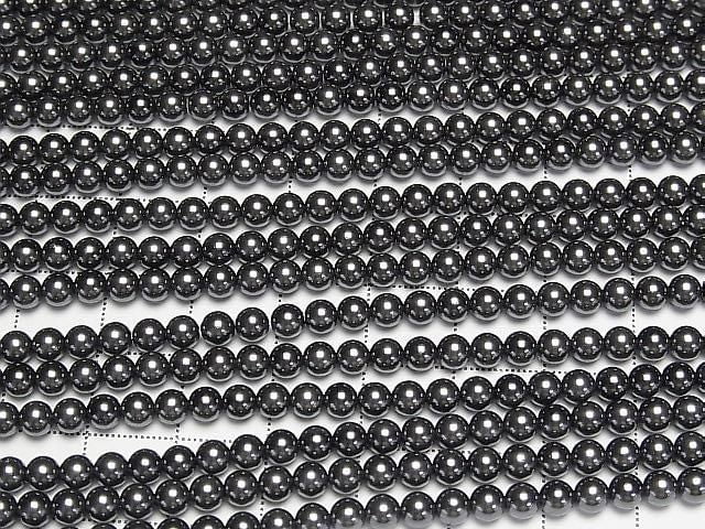 [Video] Glass Pearl Round 4mm [Black] 1strand beads (approx. 15 inches/38 cm)