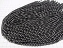 [Video] Glass Pearl Round 4mm [Black] 1strand beads (approx. 15 inches/38 cm)