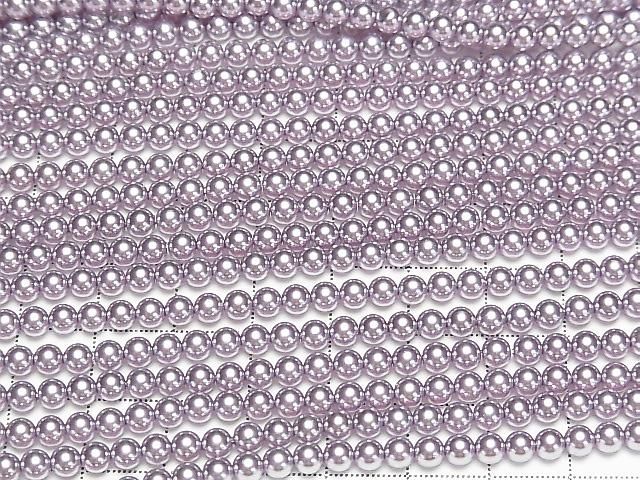 [Video] Glass Pearl Round 4mm [Purple] 1strand beads (approx. 15 inches/37 cm)