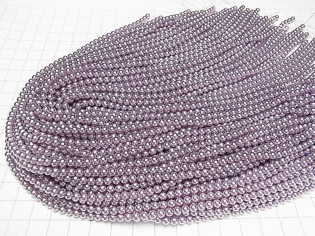 [Video] Glass Pearl Round 4mm [Purple] 1strand beads (approx. 15 inches/37 cm)