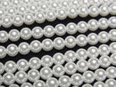 [Video] Glass pearl Round 4mm [White] 1strand beads (aprx.15inch/38cm)